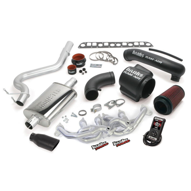 Banks Power 04-06 Jeep 4.0L Wrangler Unlimited PowerPack System - SS Single Exhaust w/ Black Tip Banks Power 04-06 Jeep 4.0L Wrangler Unlimited PowerPack System - SS Single Exhaust w/ Black Tip