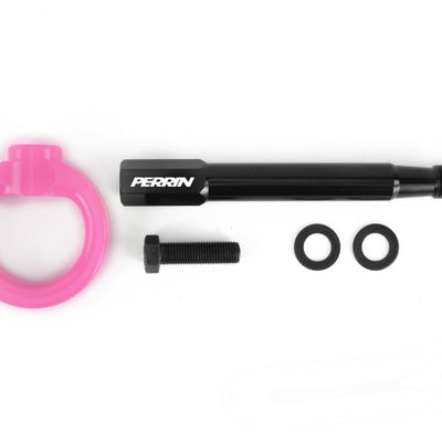 Perrin 08-14 Subaru WRX/STI Sedan Tow Hook Kit (Rear) - Hyper Pink