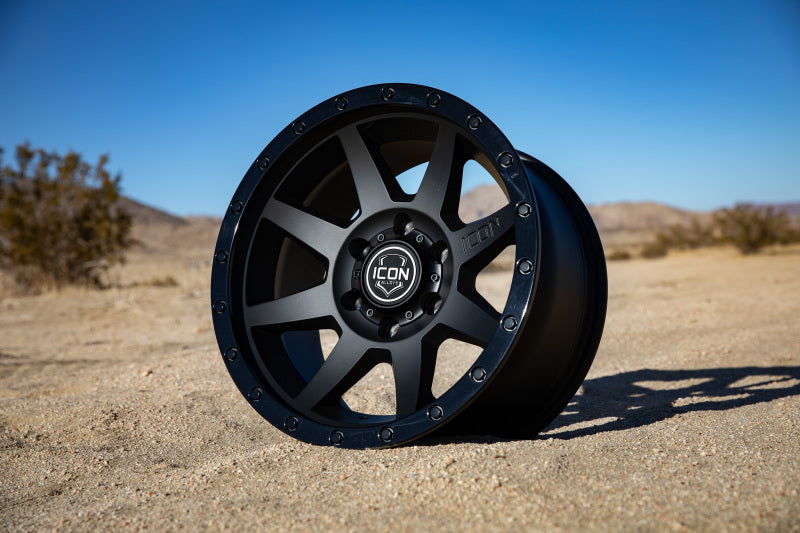 ICON Rebound 18x9 6x5.5 0mm Offset 5in BS 106.1mm Bore Double Black Wheel ICON Rebound 18x9 6x5.5 0mm Offset 5in BS 106.1mm Bore Double Black Wheel
