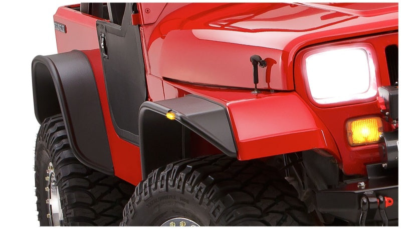 Bushwacker 87-95 Jeep Wrangler Flat Style Flares 4pc Excludes Renegade - Black Bushwacker 87-95 Jeep Wrangler Flat Style Flares 4pc Excludes Renegade - Black