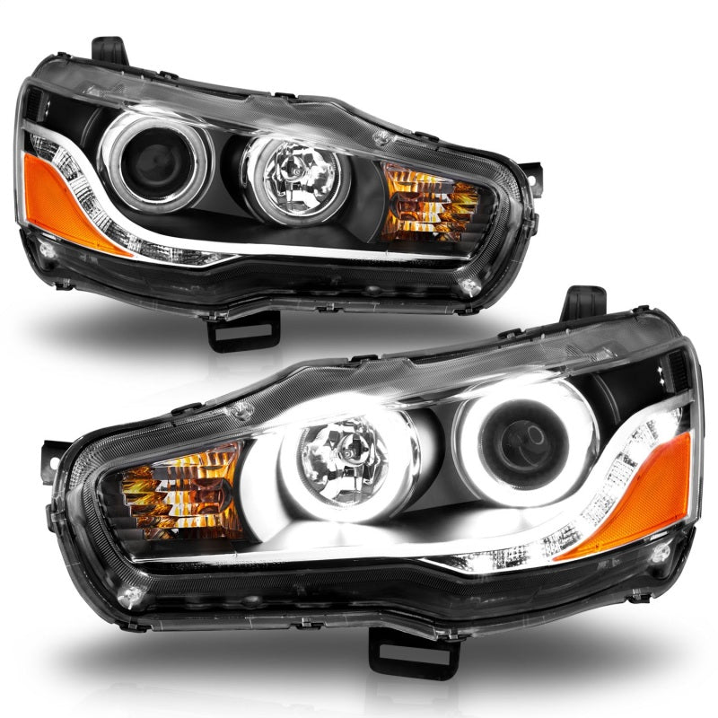 ANZO 2008-2015 Mitsubishi Lancer Projector Headlights w/ Halo Black (CCFL) ANZO 2008-2015 Mitsubishi Lancer Projector Headlights w/ Halo Black (CCFL)