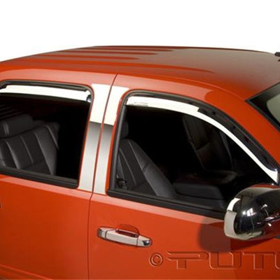 Putco 14-14 Chevrolet Silverado HD - Crew Cab (Set of 4) Element Chrome Window Visors