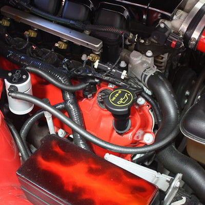J&L 05-10 Ford Mustang GT/Bullitt/Saleen Passenger Side Oil Separator 3.0 - Clear Anodized