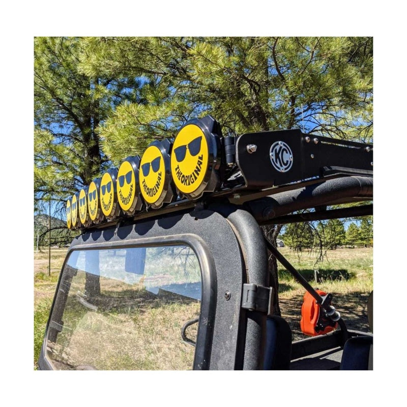 KC HiLiTES 6in. Hard Cover for Gravity Pro6 LED Lights (Single) - Smiley Face- Yellow/Black KC Logo KC HiLiTES 6in. Hard Cover for Gravity Pro6 LED Lights (Single) - Smiley Face- Yellow/Black KC Logo