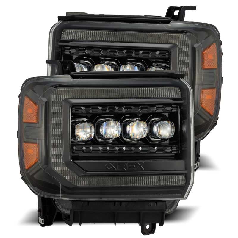 AlphaRex 14-18 GMC Sierra NOVA LED Proj Headlights Plnk Style Alpha Blk w/Activ Light/Seq Signal/DRL AlphaRex 14-18 GMC Sierra NOVA LED Proj Headlights Plnk Style Alpha Blk w/Activ Light/Seq Signal/DRL