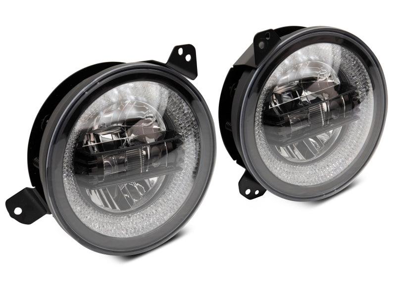 Raxiom 18-22 Jeep Wrangler JL/JT Axial 9-Inch LED Headlights w/RGB Halo- Blk Housing (Clear Lens) Raxiom 18-22 Jeep Wrangler JL/JT Axial 9-Inch LED Headlights w/RGB Halo- Blk Housing (Clear Lens)
