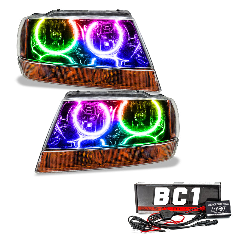 Oracle 99-04 Jeep Grand Cherokee SMD HL - Black - ColorSHIFT w/ BC1 Controller SEE WARRANTY Oracle 99-04 Jeep Grand Cherokee SMD HL - Black - ColorSHIFT w/ BC1 Controller SEE WARRANTY