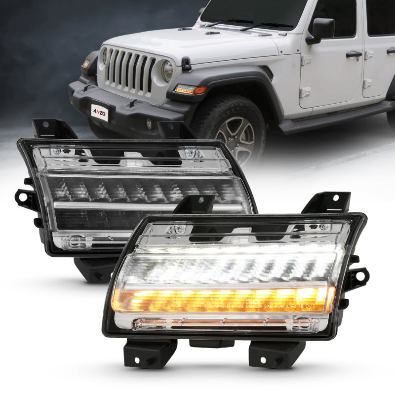 ANZO 18-19 Jeep Wrangler JL Halogen Chrome Clear w/ Sequential Signal ANZO 18-19 Jeep Wrangler JL Halogen Chrome Clear w/ Sequential Signal