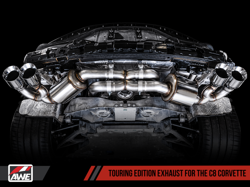 AWE Tuning 2020 Chevrolet Corvette (C8) Touring Edition Exhaust - Quad Diamond Black Tips AWE Tuning 2020 Chevrolet Corvette (C8) Touring Edition Exhaust - Quad Diamond Black Tips