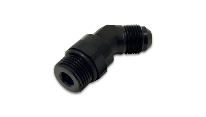 Vibrant -12AN Male to Male -12AN Straight Cut 45 Degree Adapter Fitting - Anodized Black Vibrant -12AN Male to Male -12AN Straight Cut 45 Degree Adapter Fitting - Anodized Black