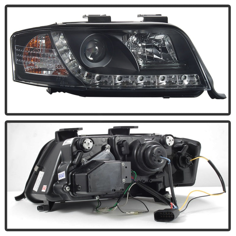 Spyder Audi A6 02-04 Projector Headlights Halogen Model Only - DRL Black PRO-YD-ADA601-DRL-BK Spyder Audi A6 02-04 Projector Headlights Halogen Model Only - DRL Black PRO-YD-ADA601-DRL-BK