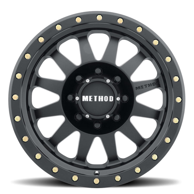 Method MR304 Double Standard 16x8 0mm Offset 8x6.5 130.81mm CB Matte Black Wheel Method MR304 Double Standard 16x8 0mm Offset 8x6.5 130.81mm CB Matte Black Wheel