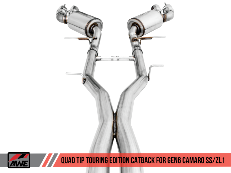 AWE Tuning 16-19 Chevy Camaro SS Non-Res Cat-Back Exhaust -Touring Edition (Quad Chrome Silver Tips) AWE Tuning 16-19 Chevy Camaro SS Non-Res Cat-Back Exhaust -Touring Edition (Quad Chrome Silver Tips)