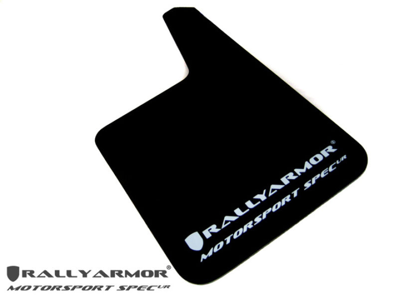 Rally Armor Universal Fit (No Hardware) Motorsport Spec Black UR Mud Flap w/ White Logo Rally Armor Universal Fit (No Hardware) Motorsport Spec Black UR Mud Flap w/ White Logo