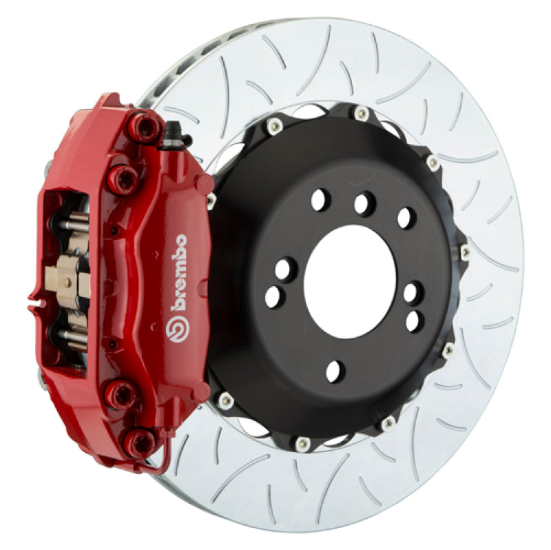 Brembo 04-08 S4/06-08 A4 Rear GT BBK 4 Piston Cast 2pc 345x28 2pc Rotor Slotted Type3-Red Brembo 04-08 S4/06-08 A4 Rear GT BBK 4 Piston Cast 2pc 345x28 2pc Rotor Slotted Type3-Red