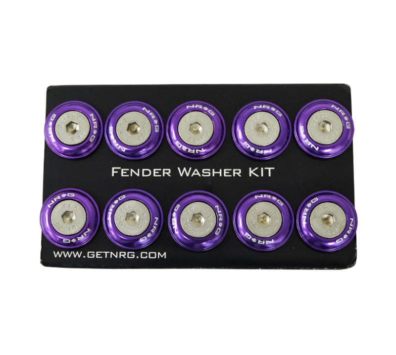 NRG Fender Washer Kit w/Rivets For Plastic (Purple) - Set of 10 NRG Fender Washer Kit w/Rivets For Plastic (Purple) - Set of 10