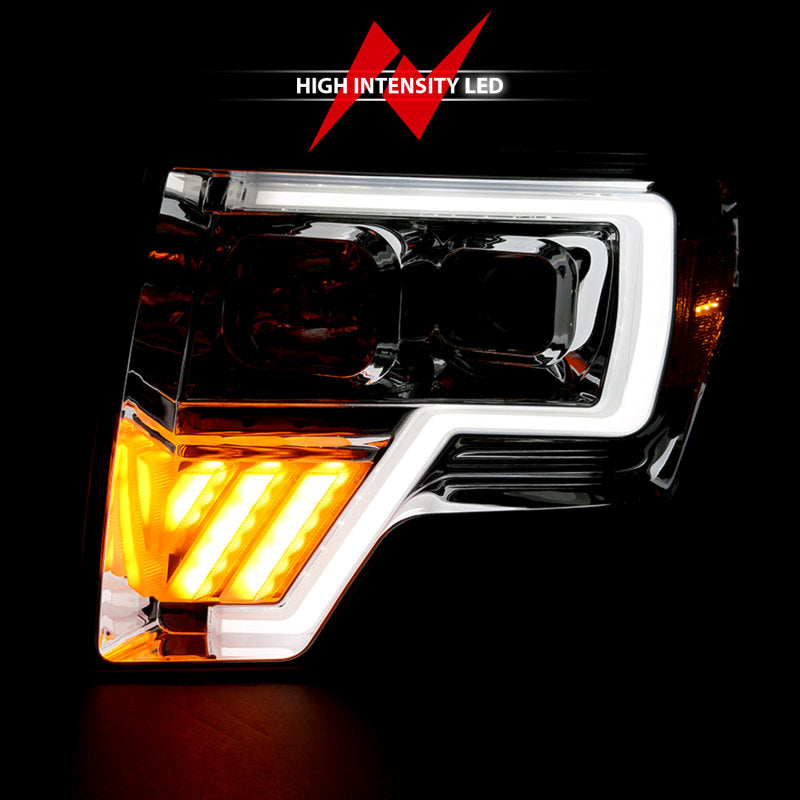 ANZO 2009-2014 Ford F-150 Projector Headlight Chrome Amber ANZO 2009-2014 Ford F-150 Projector Headlight Chrome Amber