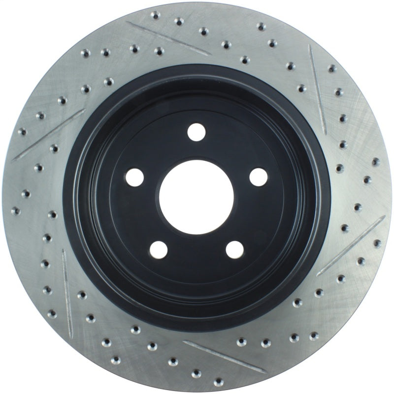 StopTech 12-15 Jeep Cherokee SRT8 Sport Slotted & Drilled Rear Passenger Side Rotor StopTech 12-15 Jeep Cherokee SRT8 Sport Slotted & Drilled Rear Passenger Side Rotor