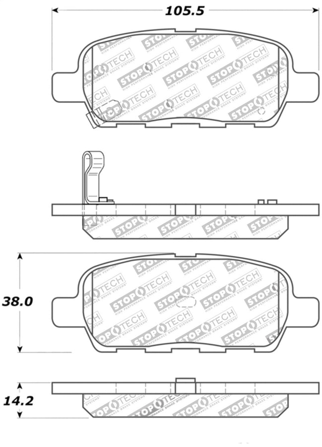StopTech Street Touring 03-09 350Z Rear Brake Pads StopTech Street Touring 03-09 350Z Rear Brake Pads