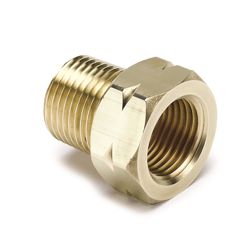 Autometer Brass Adapter Fitting - 3/8in NPT Male - 5/8in UNF Female Autometer Brass Adapter Fitting - 3/8in NPT Male - 5/8in UNF Female