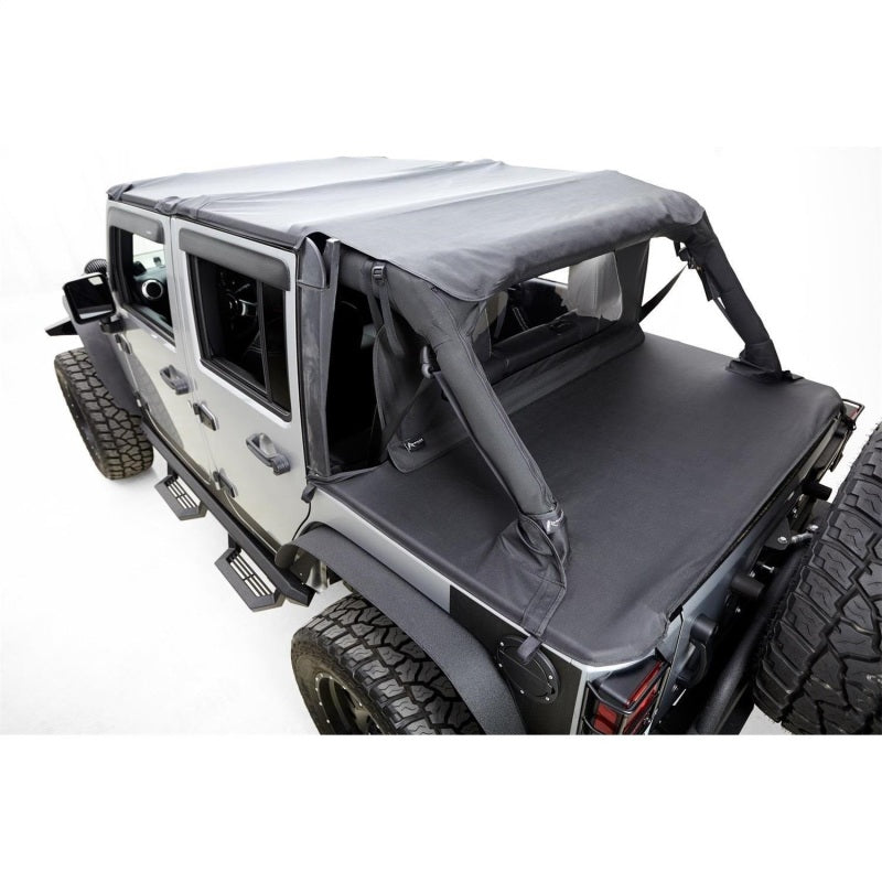 Rampage 2007-2018 Jeep Wrangler(JK) Unlimited 4-Door Tonneau Cover - Black Diamond Rampage 2007-2018 Jeep Wrangler(JK) Unlimited 4-Door Tonneau Cover - Black Diamond