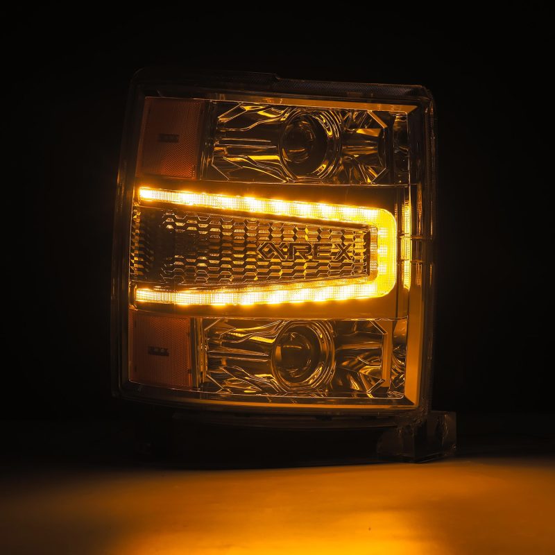 AlphaRex 04-15 Chevy 1500HD LUXX LED Proj Headlights Chrome w/Seq Activation Light / Seq Signal AlphaRex 04-15 Chevy 1500HD LUXX LED Proj Headlights Chrome w/Seq Activation Light / Seq Signal