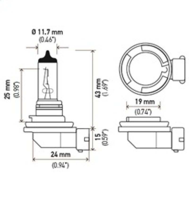 Hella H11 12V 55W Xenon White XB Bulb (Pair) Hella H11 12V 55W Xenon White XB Bulb (Pair)
