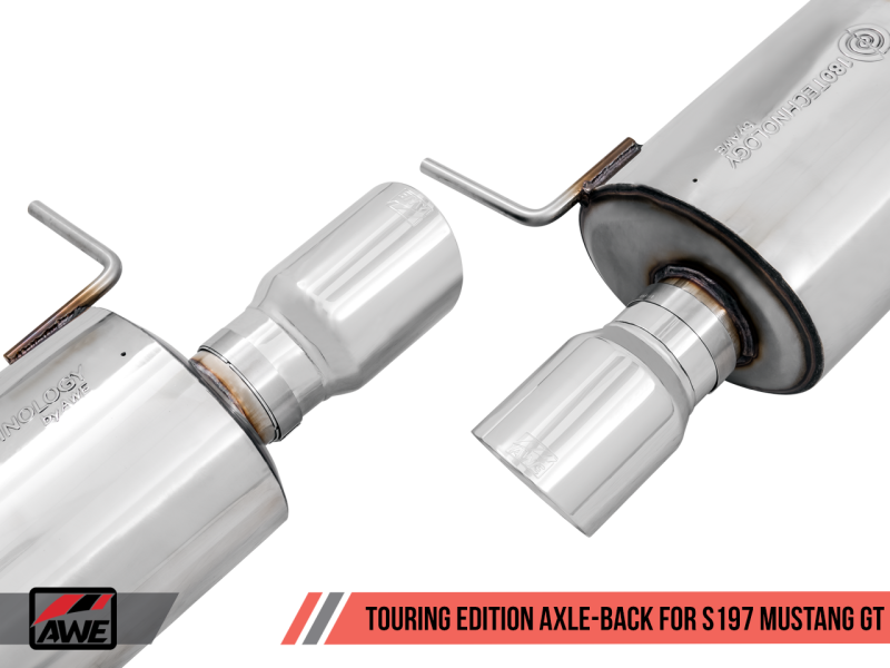 AWE Tuning S197 Mustang GT Axle-back Exhaust - Touring Edition (Chrome Silver Tips) AWE Tuning S197 Mustang GT Axle-back Exhaust - Touring Edition (Chrome Silver Tips)