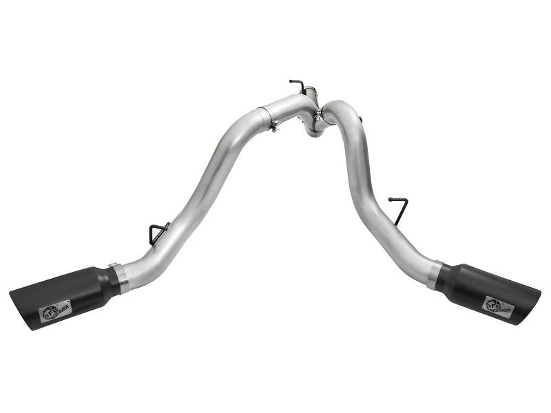 aFe Atlas Exhaust 4in Dual DPF-Back Al Steel w/ Black Tips 16-17 GM Diesel Truck V8-6.6L (td) LML aFe Atlas Exhaust 4in Dual DPF-Back Al Steel w/ Black Tips 16-17 GM Diesel Truck V8-6.6L (td) LML