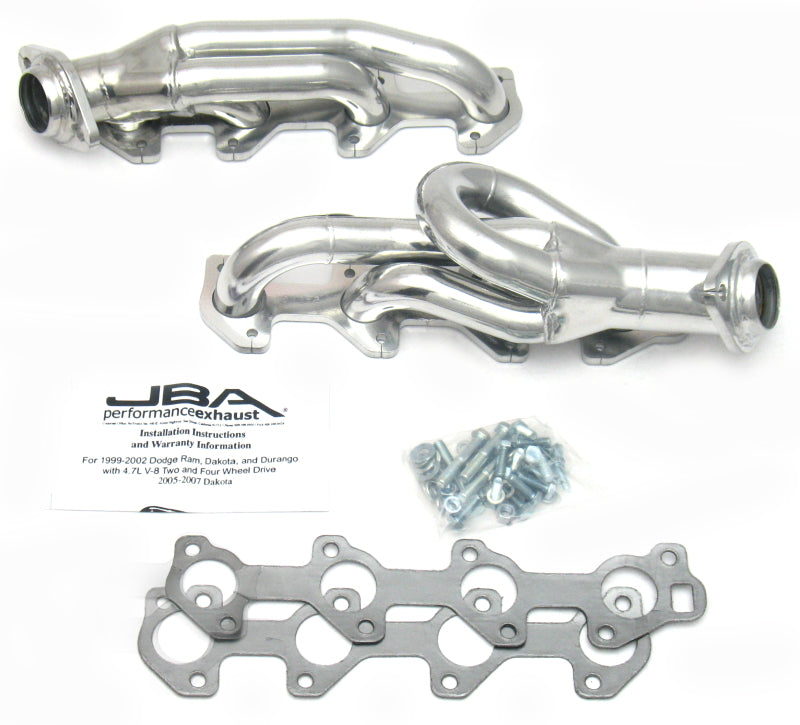JBA 04-07 Doge Dakota 4.7L PowerTech 1-1/2in Primary Silver Ctd Cat4Ward Header JBA 04-07 Doge Dakota 4.7L PowerTech 1-1/2in Primary Silver Ctd Cat4Ward Header