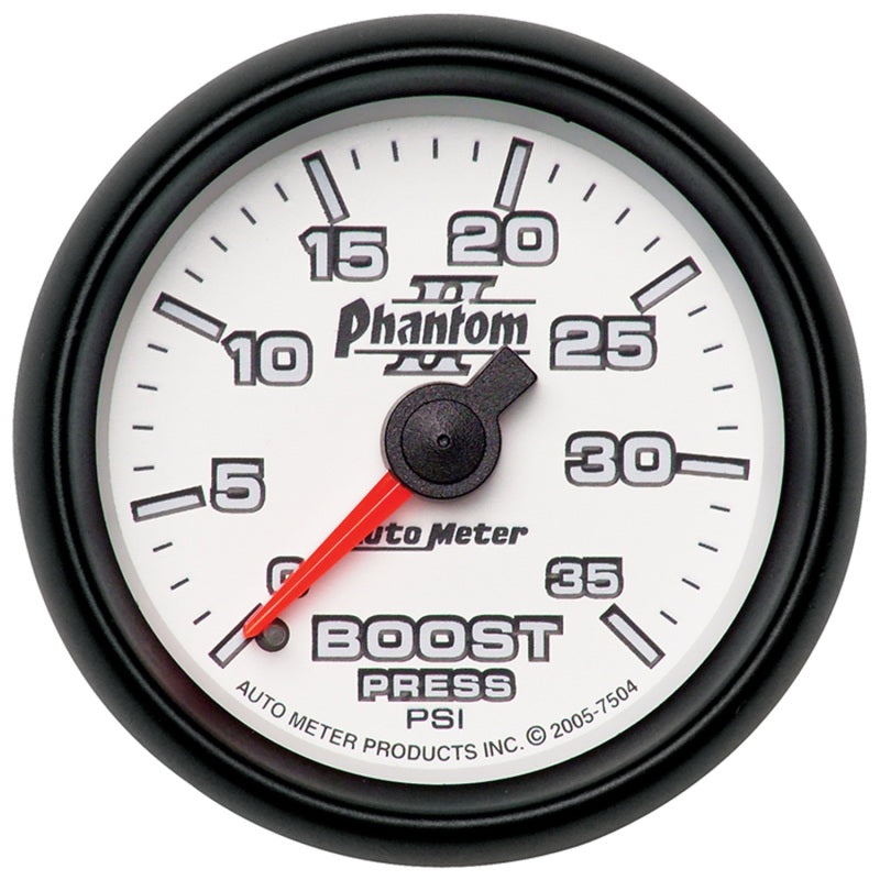 Autometer Phantom II 52.4mm Mechanical 0-35 PSI Boost Gauge Autometer Phantom II 52.4mm Mechanical 0-35 PSI Boost Gauge