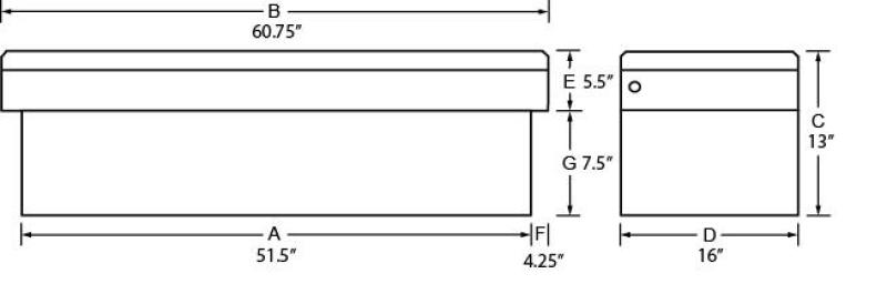 Tradesman Aluminum Economy Cross Bed Truck Tool Box (60in./Front Opening) - Black Tradesman Aluminum Economy Cross Bed Truck Tool Box (60in./Front Opening) - Black