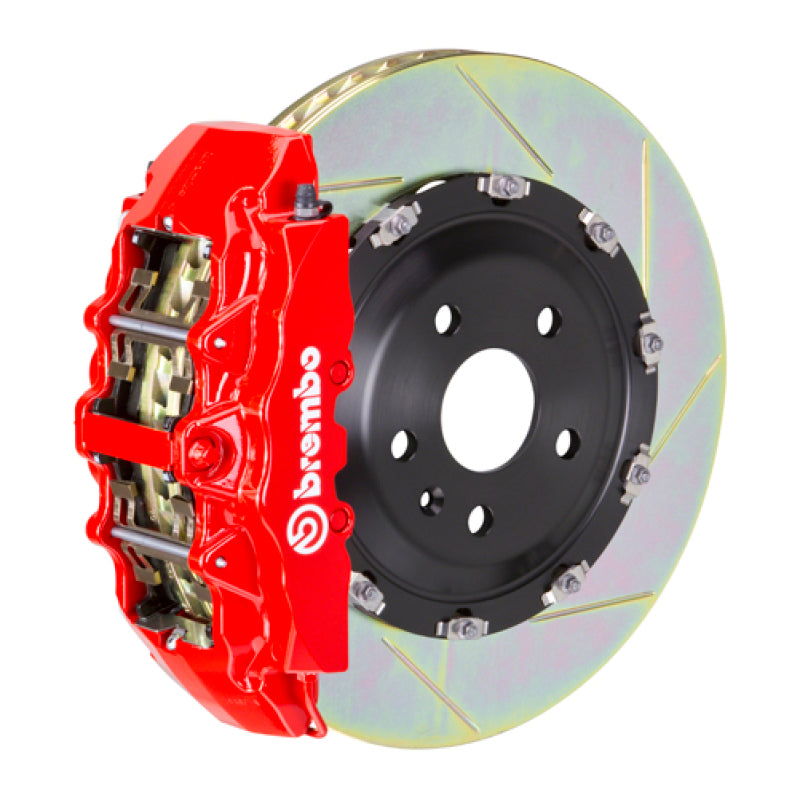 Brembo 08-16 R8 4.2/5.2 (CC Brake Eqpt) Fr GT BBK 6Pis Cast 380x34 2pc Rotor Slotted Type1-Red Brembo 08-16 R8 4.2/5.2 (CC Brake Eqpt) Fr GT BBK 6Pis Cast 380x34 2pc Rotor Slotted Type1-Red