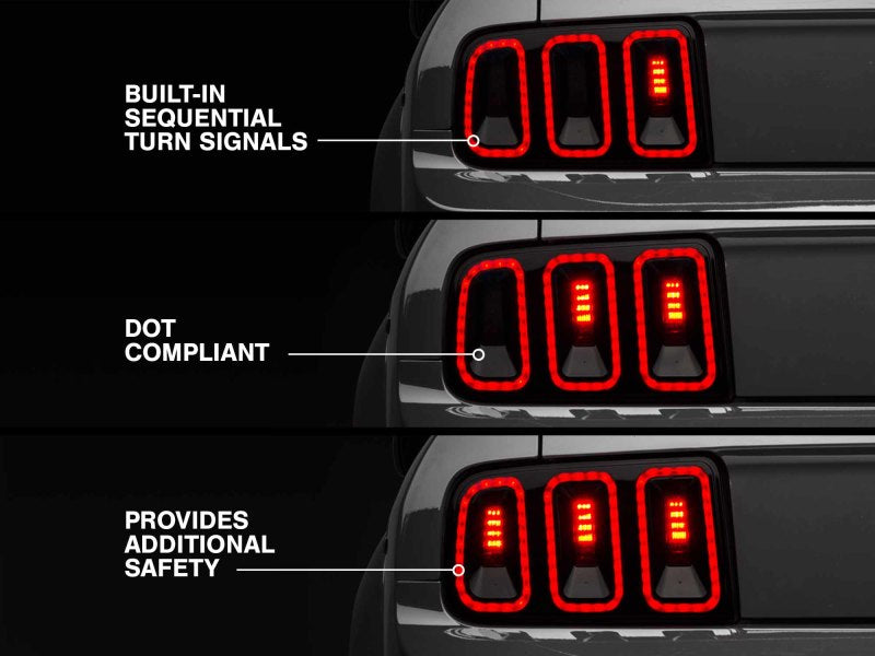 Raxiom 05-09 Ford Mustang Gen5 Tail Lights- Black Housing (Smoked Lens) Raxiom 05-09 Ford Mustang Gen5 Tail Lights- Black Housing (Smoked Lens)
