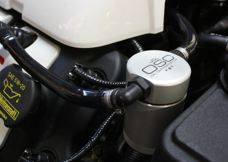 J&L 2011-2017 Mustang GT; 2015-2020 GT350 Passenger Side Oil Separator 3.0 - Clear Anodized J&L 2011-2017 Mustang GT; 2015-2020 GT350 Passenger Side Oil Separator 3.0 - Clear Anodized