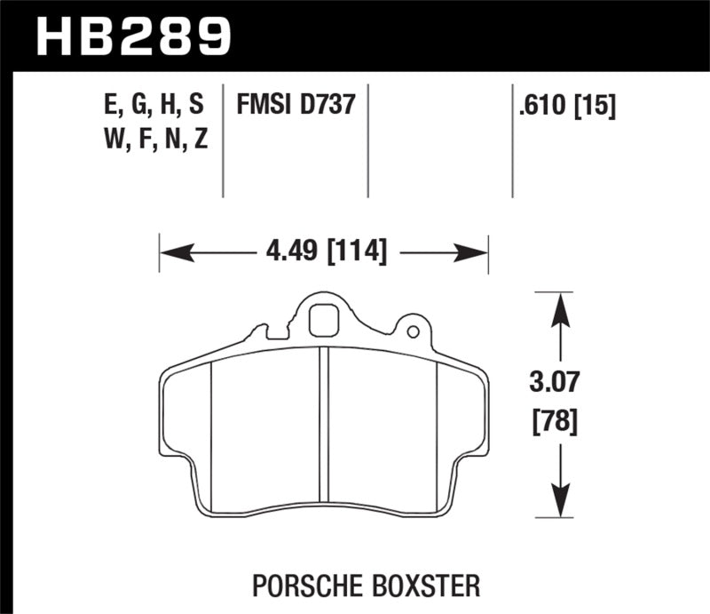 Hawk Porsche HPS Street Front Brake Pads Hawk Porsche HPS Street Front Brake Pads
