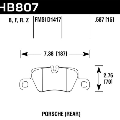 Hawk 16-17 Porsche Panamera S/GTS HP+ Street Rear Brake Pad