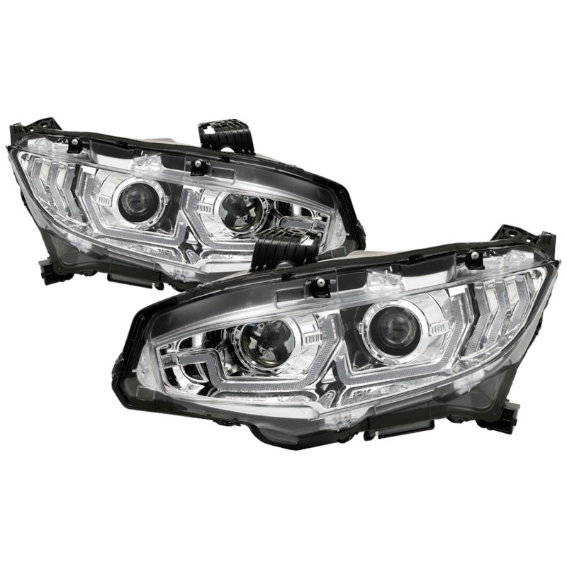 Spyder 16-18 Honda Civic 4Dr w/LED Seq Turn Sig Lights Proj Headlight - Chrome - PRO-YD-HC16-SEQ-C Spyder 16-18 Honda Civic 4Dr w/LED Seq Turn Sig Lights Proj Headlight - Chrome - PRO-YD-HC16-SEQ-C