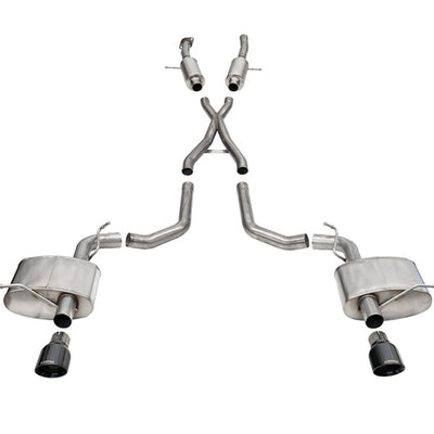 Corsa 2021-2025 Dodge Durango SRT Hellcat Cat-Back 2.75in Dual Rear Exit Sport 4.5in Black PVD Tips