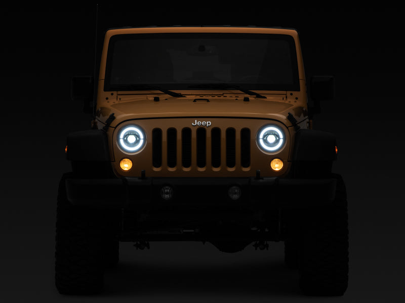 Raxiom 07-18 Jeep Wrangler JK Axial Series LED Headlights- Black Housing (Clear Lens) Raxiom 07-18 Jeep Wrangler JK Axial Series LED Headlights- Black Housing (Clear Lens)