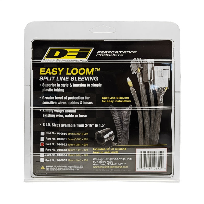DEI Split Wire Sleeve Easy Loom 10mm-3/8in x 20 Black DEI Split Wire Sleeve Easy Loom 10mm-3/8in x 20 Black