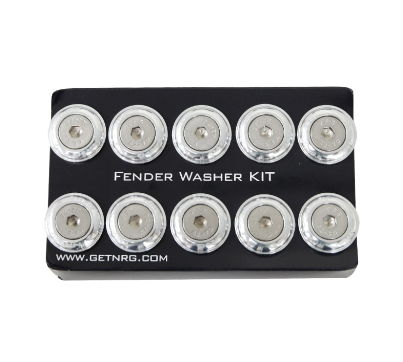 NRG Fender Washer Kit w/Rivets For Plastic (Silver) - Set of 10 NRG Fender Washer Kit w/Rivets For Plastic (Silver) - Set of 10