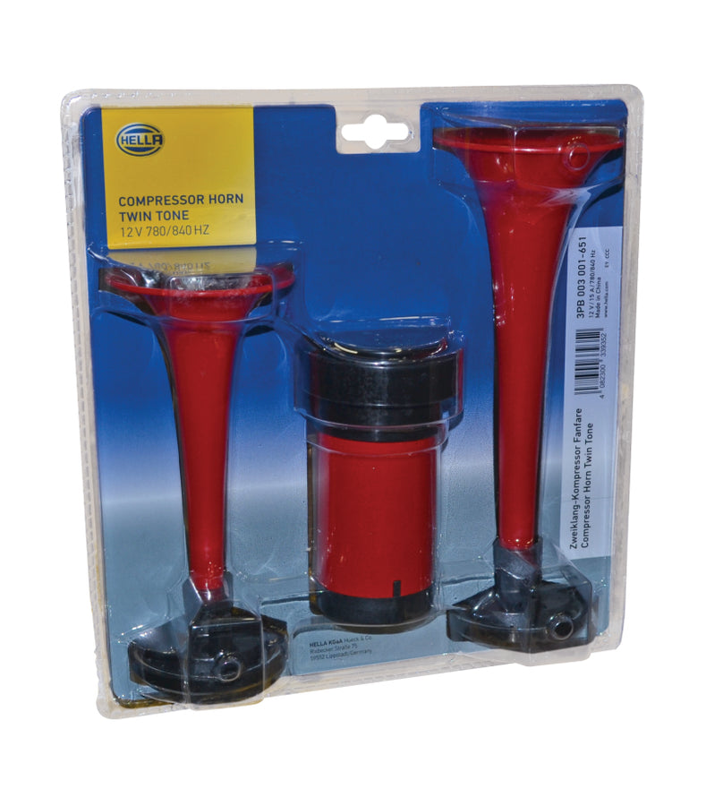 Hella Twin Trumpet Horn Kit 12V 240W 795-800Hz 118dB Hella Twin Trumpet Horn Kit 12V 240W 795-800Hz 118dB