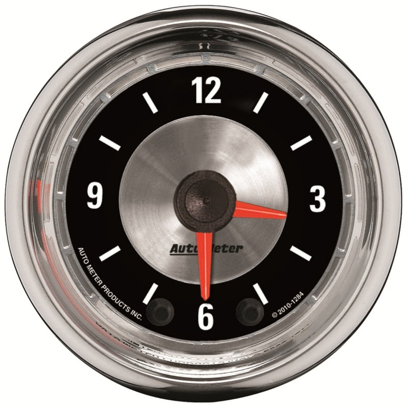 Autometer American Muscle 52mm Full Sweep Electric 12hr Analog Clock Gauge Autometer American Muscle 52mm Full Sweep Electric 12hr Analog Clock Gauge
