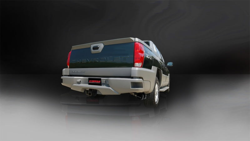 Corsa 2002-2006 Chevrolet Avalanche 5.3L V8 3in Sport Cat-Back Exhaust w/ twin 4in Black Tips Corsa 2002-2006 Chevrolet Avalanche 5.3L V8 3in Sport Cat-Back Exhaust w/ twin 4in Black Tips