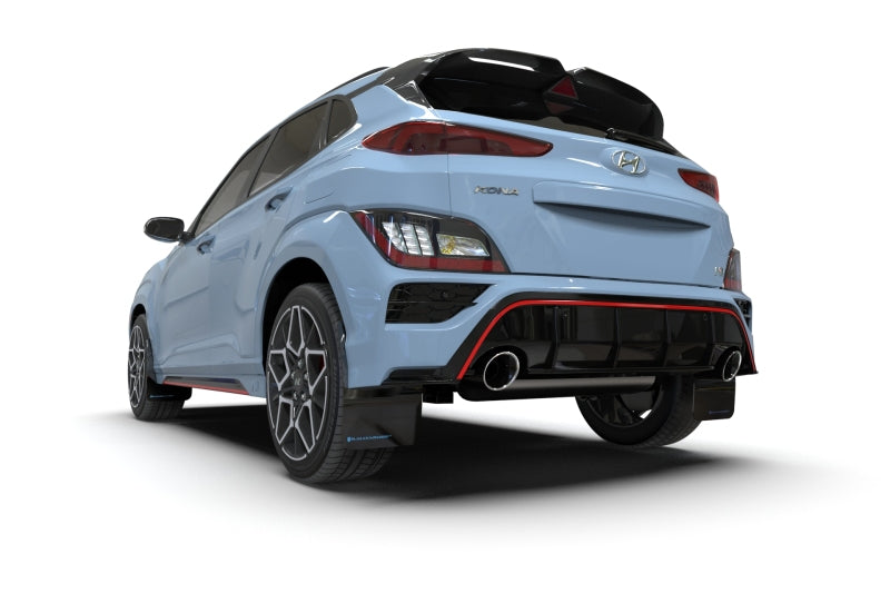 Rally Armor 22-23 Hyundai Kona N Black UR Mud Flap w/White Logo Rally Armor 22-23 Hyundai Kona N Black UR Mud Flap w/White Logo
