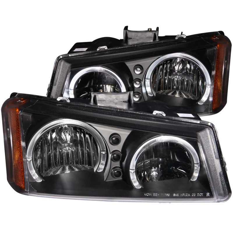 ANZO 2003-2006 Chevrolet Silverado 1500 Crystal Headlights w/ Halo Black ANZO 2003-2006 Chevrolet Silverado 1500 Crystal Headlights w/ Halo Black