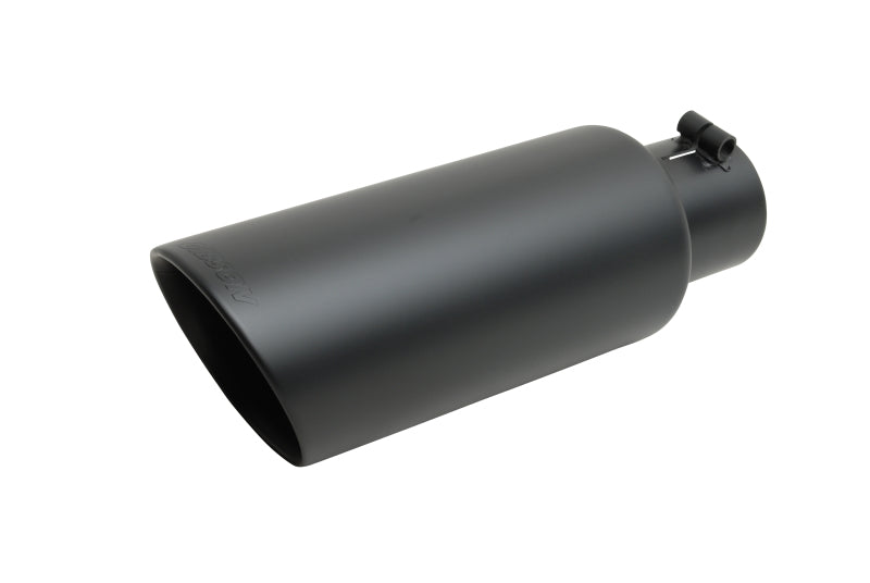 Gibson Round Dual Wall Angle-Cut Tip - 4in OD/2.25in Inlet/6.5in Length - Black Ceramic Gibson Round Dual Wall Angle-Cut Tip - 4in OD/2.25in Inlet/6.5in Length - Black Ceramic