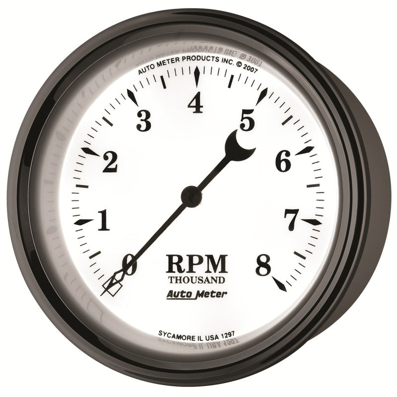 AutoMeter Gauge Tachometer 3-3/8in. 8K RPM In-Dash Old Tyme White II AutoMeter Gauge Tachometer 3-3/8in. 8K RPM In-Dash Old Tyme White II