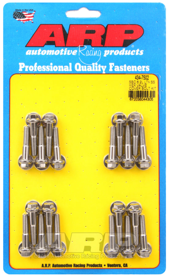 ARP Chevy LT1 6.2L Valve Cover Hex Stainless Steel Bolt Kit ARP Chevy LT1 6.2L Valve Cover Hex Stainless Steel Bolt Kit